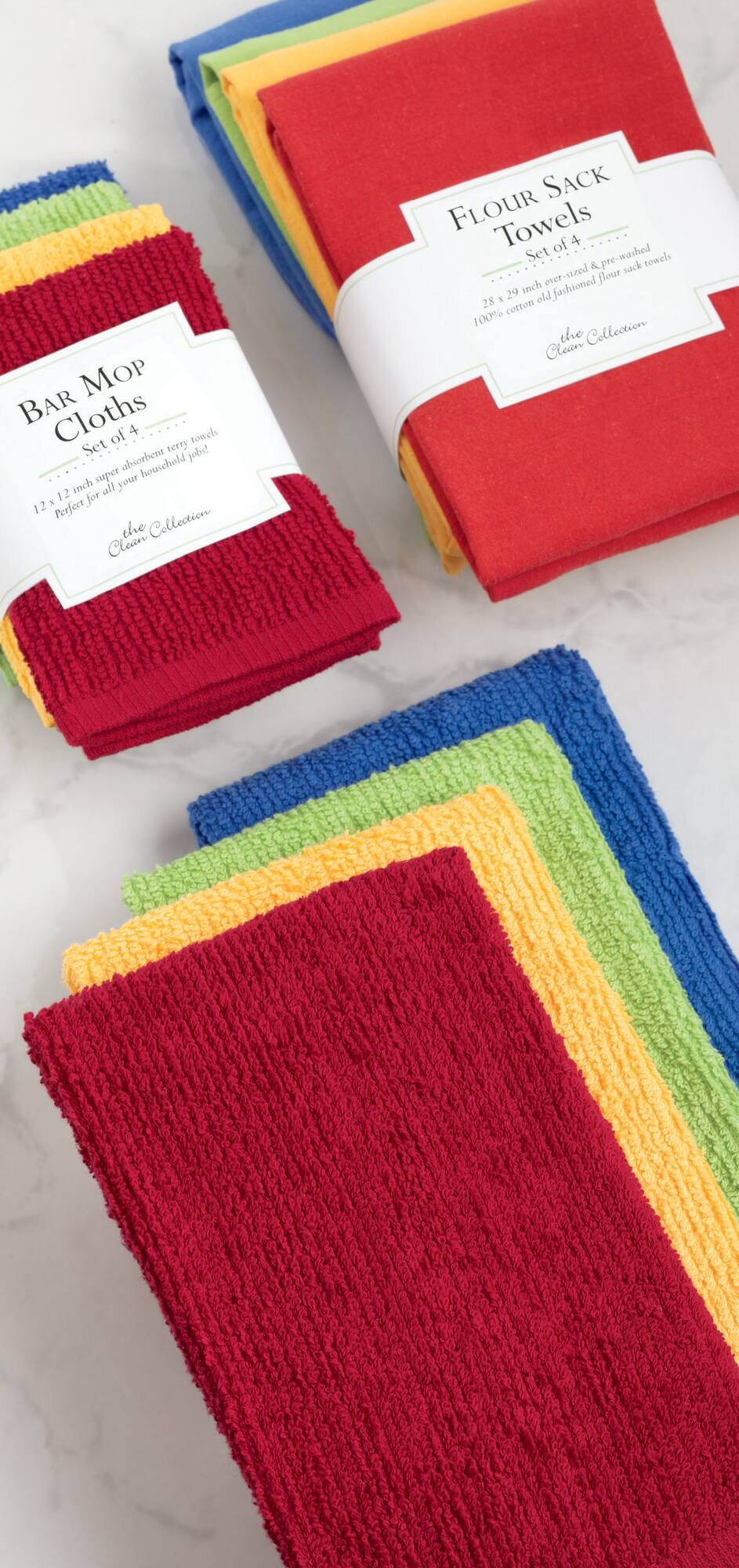 DII® Assorted Primary Bar Mop Dishtowel & Dishcloth (Set of 8)